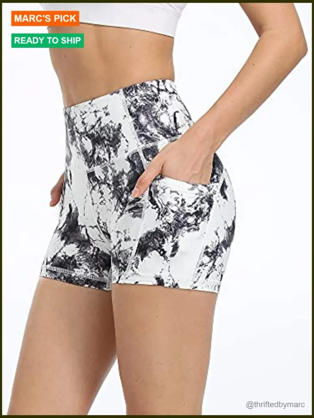High Waist Athletic Shorts for Women Yoga Running Shorts with Deep Pockets - Picture 4 of 6